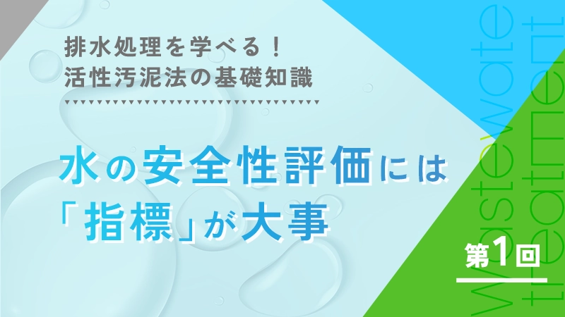 水の安全性評価には「指標」が大事【排水処理を学べる！活性汚泥法の